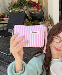 Mignonjour（ミニョンジュール）の「FReePLACe/ストライプミニポーチ X12358（ポーチ）」