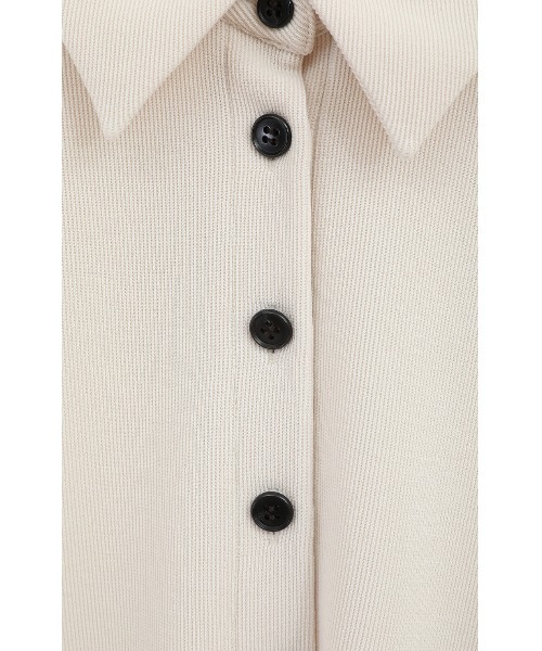 CLANE（クラネ）の「CLANE POWER SHOULDER POLO TOPS 17105-1292（ポロシャツ・レディース・オフホワイト/ブラウン/ブラック・1）」の22枚目の写真