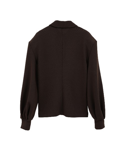 CLANE（クラネ）の「CLANE POWER SHOULDER POLO TOPS 17105-1292（ポロシャツ・レディース・オフホワイト/ブラウン/ブラック・1）」の6枚目の写真