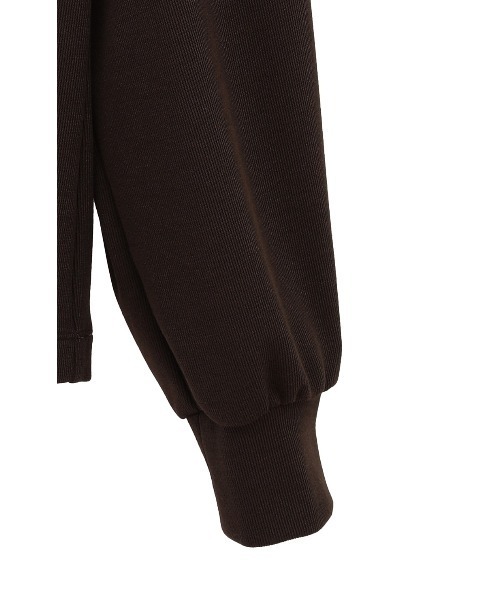 CLANE（クラネ）の「CLANE POWER SHOULDER POLO TOPS 17105-1292（ポロシャツ・レディース・オフホワイト/ブラウン/ブラック・1）」の8枚目の写真