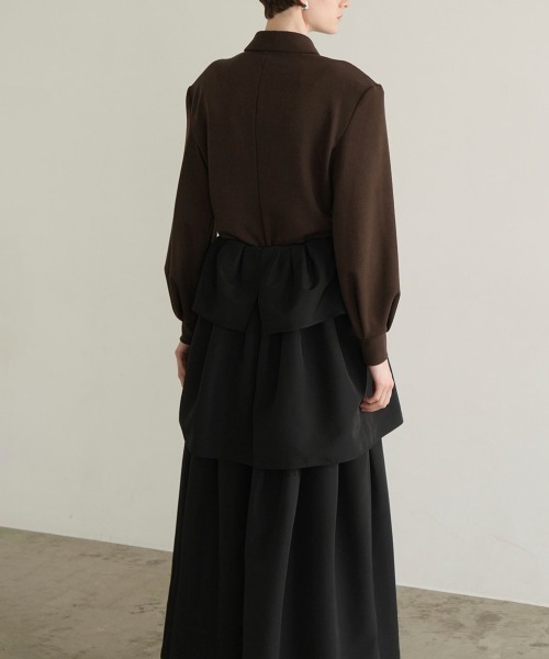 CLANE（クラネ）の「CLANE POWER SHOULDER POLO TOPS 17105-1292（ポロシャツ・レディース・オフホワイト/ブラウン/ブラック・1）」の17枚目の写真