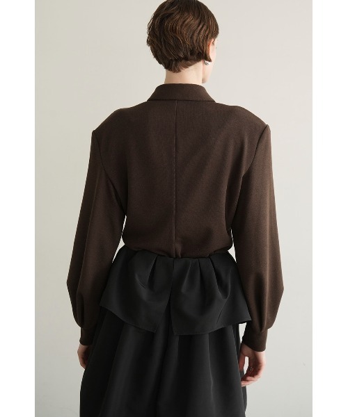 CLANE（クラネ）の「CLANE POWER SHOULDER POLO TOPS 17105-1292（ポロシャツ・レディース・オフホワイト/ブラウン/ブラック・1）」の20枚目の写真