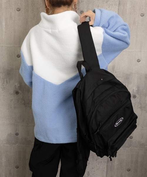 Miniministore（ミニミニストア）の「スタンドカラーボアジャケット バイカラー（ブルゾン・レディース・ブルー/ピンク・FREE）」の12枚目の写真