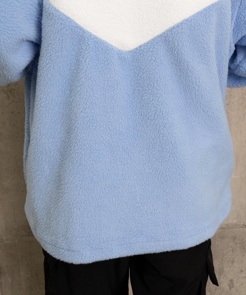 Miniministore（ミニミニストア）の「スタンドカラーボアジャケット バイカラー（ブルゾン・レディース・ブルー/ピンク・FREE）」の13枚目の写真