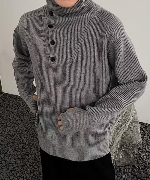 H.TOKYO（エイチトウキョウ）の「ハイネックニット（ニット/セーター・メンズ・グレー/ブラック・XX-LARGE/X-LARGE/LARGE/MEDIUM）」の6枚目の写真