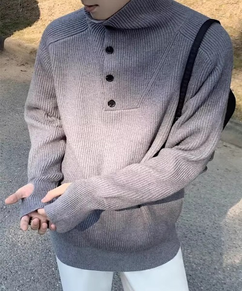 H.TOKYO（エイチトウキョウ）の「ハイネックニット（ニット/セーター・メンズ・グレー/ブラック・XX-LARGE/X-LARGE/LARGE/MEDIUM）」の5枚目の写真