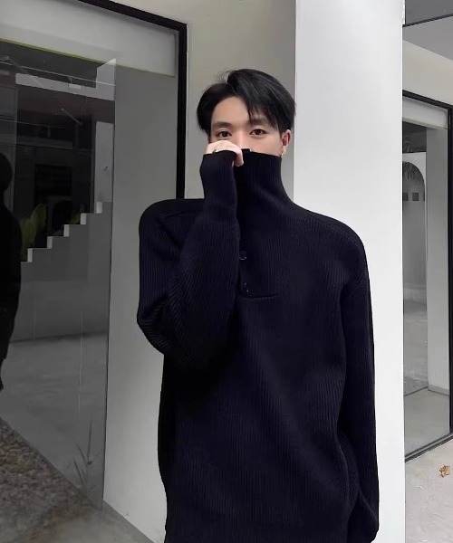 H.TOKYO（エイチトウキョウ）の「ハイネックニット（ニット/セーター・メンズ・グレー/ブラック・XX-LARGE/X-LARGE/LARGE/MEDIUM）」の10枚目の写真