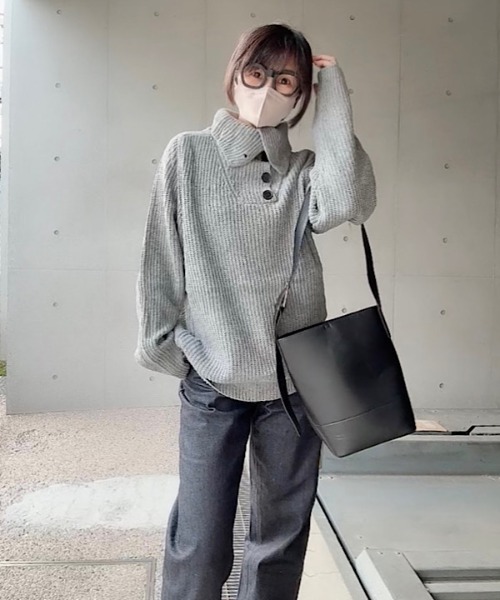 H.TOKYO（エイチトウキョウ）の「ハイネックニット（ニット/セーター・メンズ・グレー/ブラック・XX-LARGE/X-LARGE/LARGE/MEDIUM）」の12枚目の写真