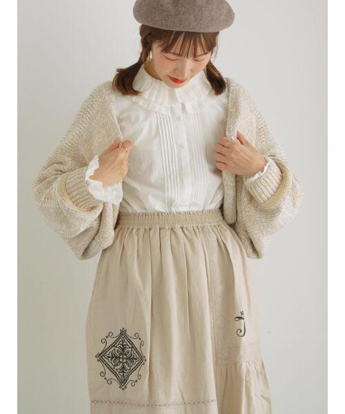 TSUHARU by Samansa Mos2（ツハルバイサマンサモスモス）の「ウール混モールニットボレロ（カーディガン/ボレロ・レディース・ベージュ/ブラック/キナリ・F）」の5枚目の写真