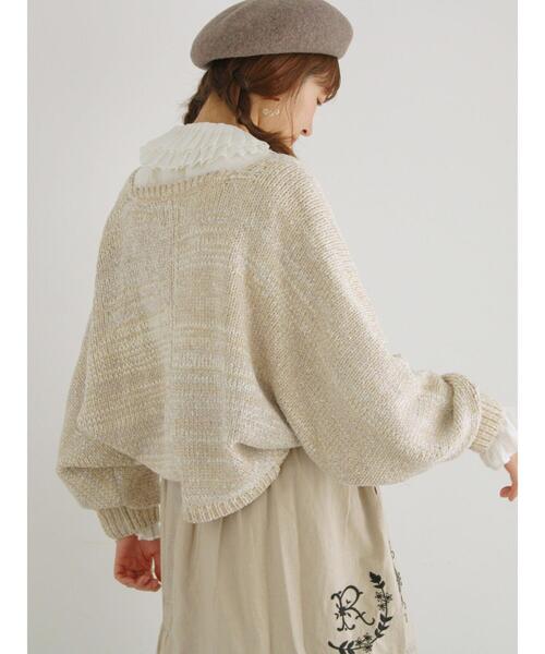 TSUHARU by Samansa Mos2（ツハルバイサマンサモスモス）の「ウール混モールニットボレロ（カーディガン/ボレロ・レディース・ベージュ/ブラック/キナリ・F）」の11枚目の写真