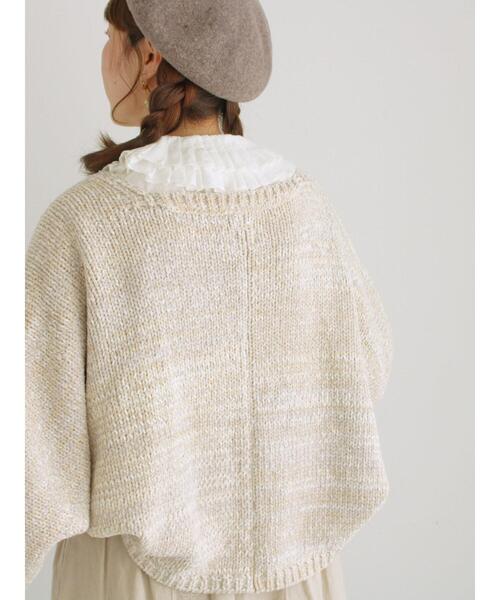 TSUHARU by Samansa Mos2（ツハルバイサマンサモスモス）の「ウール混モールニットボレロ（カーディガン/ボレロ・レディース・ベージュ/ブラック/キナリ・F）」の13枚目の写真