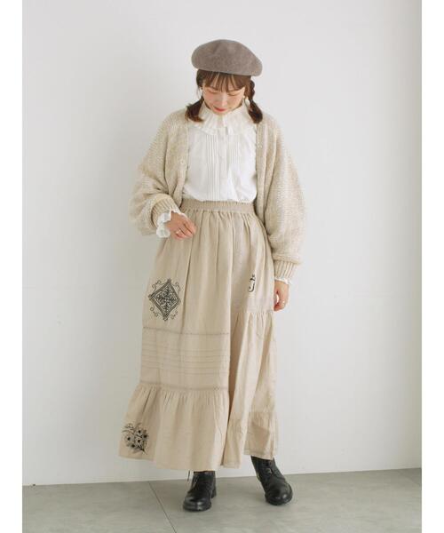 TSUHARU by Samansa Mos2（ツハルバイサマンサモスモス）の「ウール混モールニットボレロ（カーディガン/ボレロ・レディース・ベージュ/ブラック/キナリ・F）」の15枚目の写真