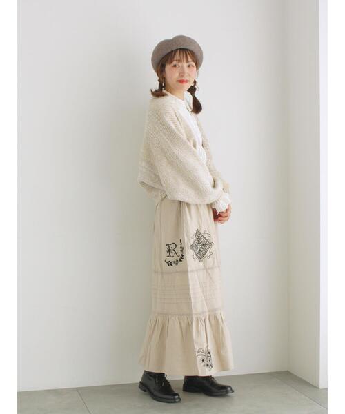 TSUHARU by Samansa Mos2（ツハルバイサマンサモスモス）の「ウール混モールニットボレロ（カーディガン/ボレロ・レディース・ベージュ/ブラック/キナリ・F）」の16枚目の写真