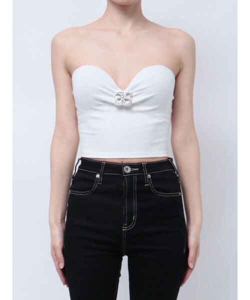 GYDA【せいせいコラボ】GS metalストーンストラップビスチェブラック