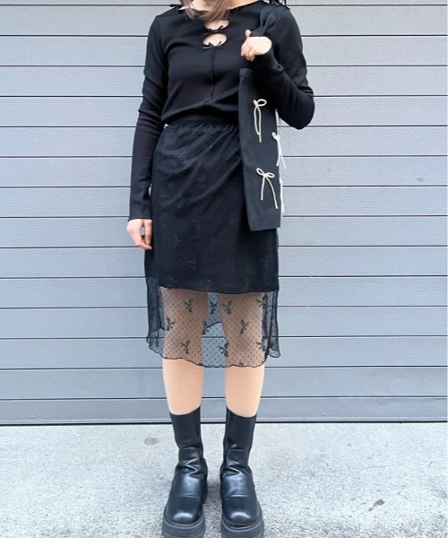 hugi(ハギ)の「RIBBON TOTE/リボントートバッグ(トートバッグ・レディース・ホワイト/ブラック・FREE)」の8枚目の写真