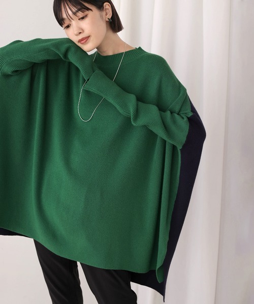 Bou Jeloud(ブージュルード)の「ドルマンスリーブバイカラーニット(ニット/セーター・レディース・イエロー/グリーン/ブルー・FREE)」の5枚目の写真