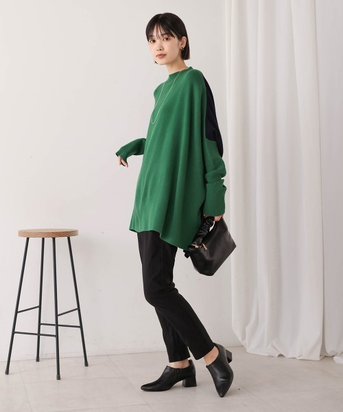 Bou Jeloud(ブージュルード)の「ドルマンスリーブバイカラーニット(ニット/セーター・レディース・イエロー/グリーン/ブルー・FREE)」の8枚目の写真