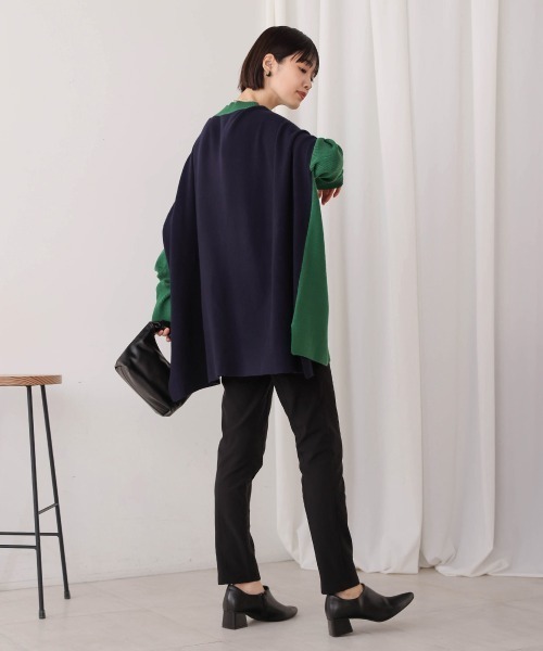 Bou Jeloud(ブージュルード)の「ドルマンスリーブバイカラーニット(ニット/セーター・レディース・イエロー/グリーン/ブルー・FREE)」の9枚目の写真