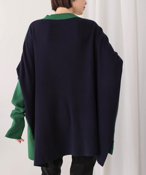 Bou Jeloud(ブージュルード)の「ドルマンスリーブバイカラーニット(ニット/セーター・レディース・イエロー/グリーン/ブルー・FREE)」の10枚目の写真