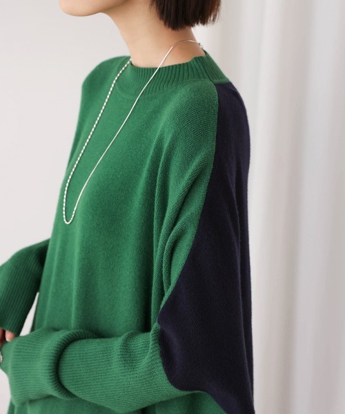 Bou Jeloud(ブージュルード)の「ドルマンスリーブバイカラーニット(ニット/セーター・レディース・イエロー/グリーン/ブルー・FREE)」の14枚目の写真