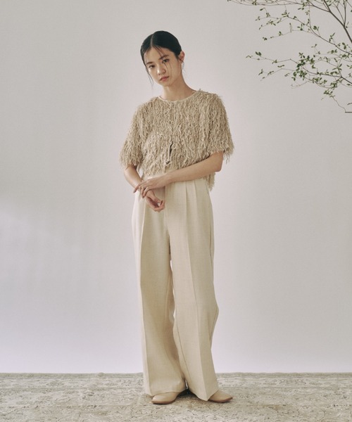 moi tytto（モイテュット）の「もしゃもしゃフリンジカーディガン（カーディガン/ボレロ・レディース・ナチュラル/ブルー/ベージュ/イエロー・FREE）」の6枚目の写真