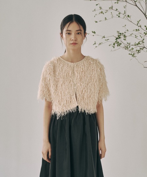 moi tytto（モイテュット）の「もしゃもしゃフリンジカーディガン（カーディガン/ボレロ・レディース・ナチュラル/ブルー/ベージュ/イエロー・FREE）」の18枚目の写真