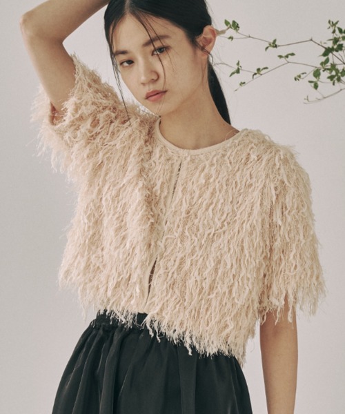 moi tytto（モイテュット）の「もしゃもしゃフリンジカーディガン（カーディガン/ボレロ・レディース・ナチュラル/ブルー/ベージュ/イエロー・FREE）」の21枚目の写真