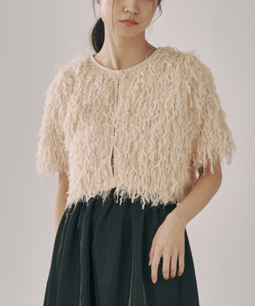 moi tytto（モイテュット）の「もしゃもしゃフリンジカーディガン（カーディガン/ボレロ・レディース・ナチュラル/ブルー/ベージュ/イエロー・FREE）」の22枚目の写真