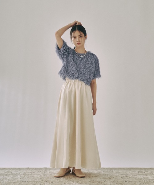 moi tytto（モイテュット）の「もしゃもしゃフリンジカーディガン（カーディガン/ボレロ・レディース・ナチュラル/ブルー/ベージュ/イエロー・FREE）」の17枚目の写真