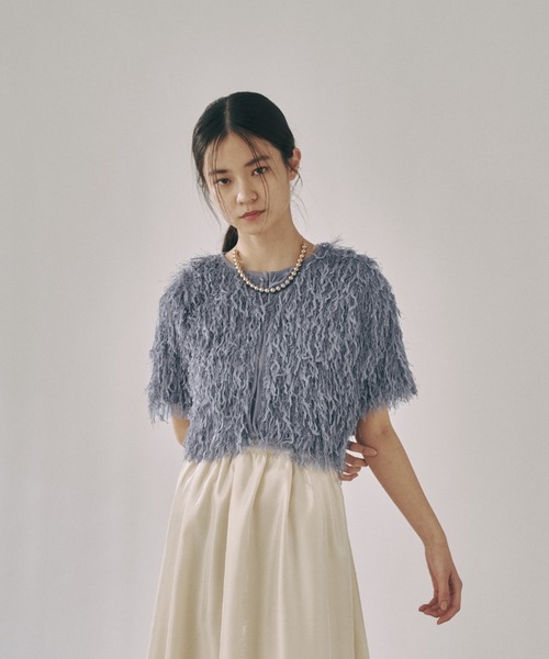 moi tytto（モイテュット）の「もしゃもしゃフリンジカーディガン（カーディガン/ボレロ・レディース・ナチュラル/ブルー/ベージュ/イエロー・FREE）」の12枚目の写真