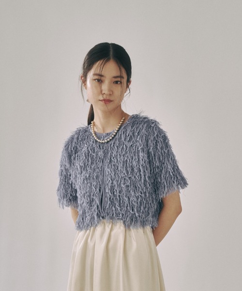 moi tytto（モイテュット）の「もしゃもしゃフリンジカーディガン（カーディガン/ボレロ・レディース・ナチュラル/ブルー/ベージュ/イエロー・FREE）」の13枚目の写真