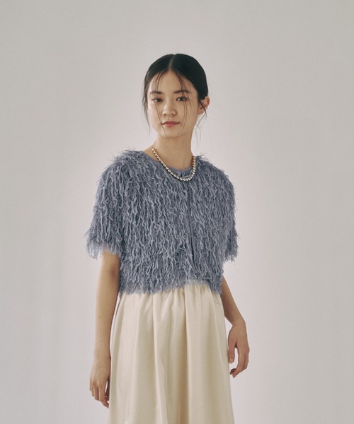 moi tytto（モイテュット）の「もしゃもしゃフリンジカーディガン（カーディガン/ボレロ・レディース・ナチュラル/ブルー/ベージュ/イエロー・FREE）」の14枚目の写真