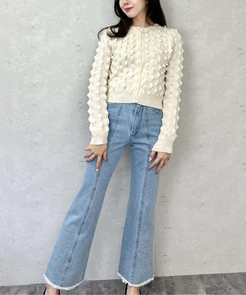 Per sist ence（パーシエンス）の「トゲトゲニットカーディガン（カーディガン/ボレロ・レディース・アイボリー/ブラック/グレー/ピンク・FREE）」の15枚目の写真