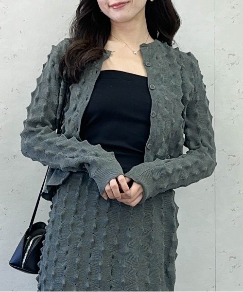 Per sist ence（パーシエンス）の「トゲトゲニットカーディガン（カーディガン/ボレロ・レディース・アイボリー/ブラック/グレー/ピンク・FREE）」の22枚目の写真