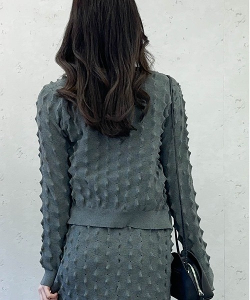 Per sist ence（パーシエンス）の「トゲトゲニットカーディガン（カーディガン/ボレロ・レディース・アイボリー/ブラック/グレー/ピンク・FREE）」の20枚目の写真