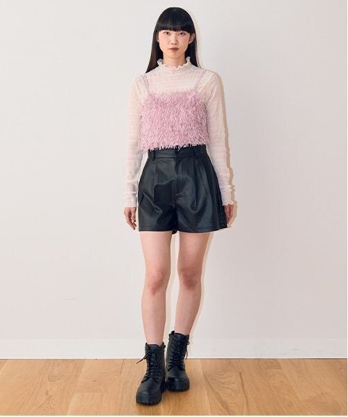 Mi-je(ミジェ)の「フェザービスチェ【韓国ファッション】(ベスト・レディース・ピンク/ブルーグレー/アイボリー・F)」の13枚目の写真