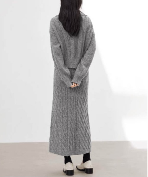 La-gemme(ラジェム)の「【セットアップ対応】ダブルジップニットカーディガン(ニット/セーター・レディース・ブラック/ベージュ/グレー・フリー)」の9枚目の写真