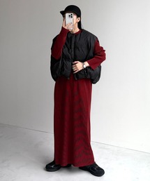 【セルフカット可能】daily daily super stretch crew neck pleats one piece / デイリーデイリースーパーストレッチクルーネックプリーツワンピース