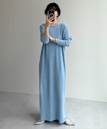 wee9s（ウィークス）の「【セルフカット可能】daily daily super stretch crew neck pleats one piece / デイリーデイリースーパーストレッチクルーネックプリーツワンピース（ワンピース）」