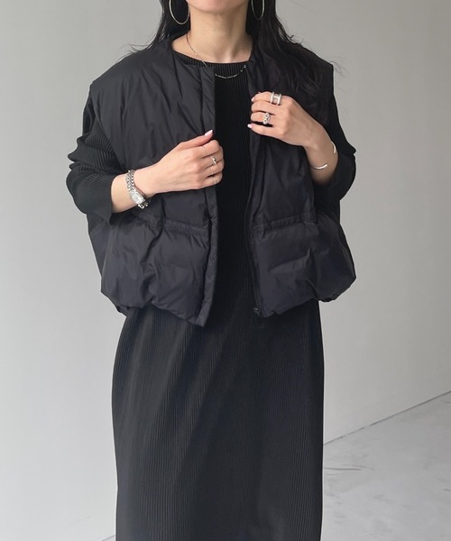 wee9s(ウィークス)の「【セルフカット可能】daily daily super stretch crew neck pleats one piece / デイリーデイリースーパーストレッチクルーネックプリーツワンピース(ワンピース・レディース・アッシュグレー/スカイブルー/ブラック/レッド/ネイビー/ボルドー/アイボリー/ダークグリーン・FREE/LONG)」の13枚目の写真