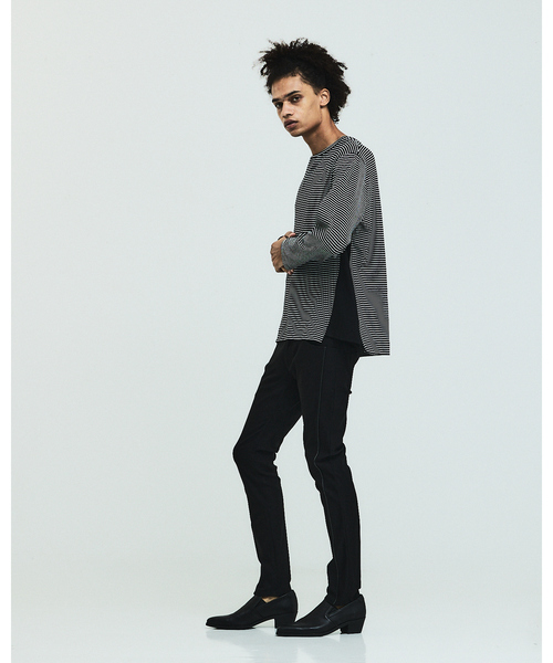 5351 POUR LES HOMMES（ゴーサンゴーイチプールオム）の「【25S/S】コンビネーション ボーダー 長袖 Tシャツ（Tシャツ/カットソー・メンズ・ブラック/その他/ホワイト・50/44/46/48）」の14枚目の写真