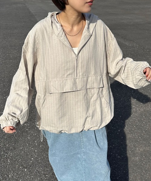 ✨極美品✨22SS✨XL✨ジェイプレス　アノラックパーカー　ロンドンストライプ ストライプ柄アノラックパーカー（パーカー）｜CRB（シーアールビー