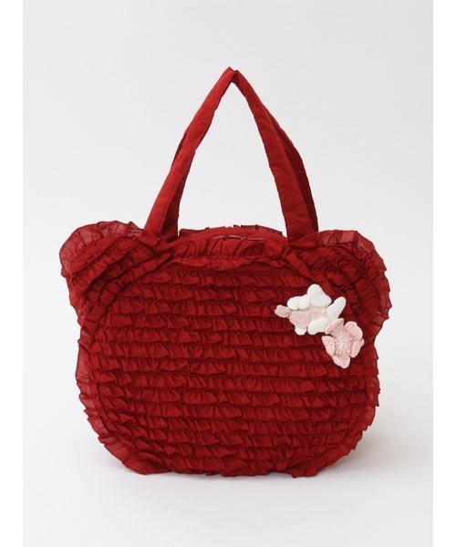 ピンクハウス　Teddyシルエットフリルバッグ　ピンク PINK HOUSE（ピンクハウス）の「Teddyシルエットフリルバッグ