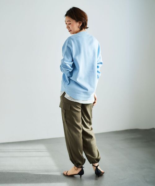 le.coeur blanc（ルクールブラン）の「《手洗い可能》ミラノリブ裾ラウンドプルオーバー（ニット/セーター・レディース・ブルー/ネイビー/ピンク/ホワイト・38）」の12枚目の写真