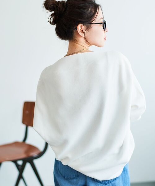 le.coeur blanc（ルクールブラン）の「《手洗い可能》ミラノリブ裾ラウンドプルオーバー（ニット/セーター・レディース・ブルー/ネイビー/ピンク/ホワイト・38）」の17枚目の写真