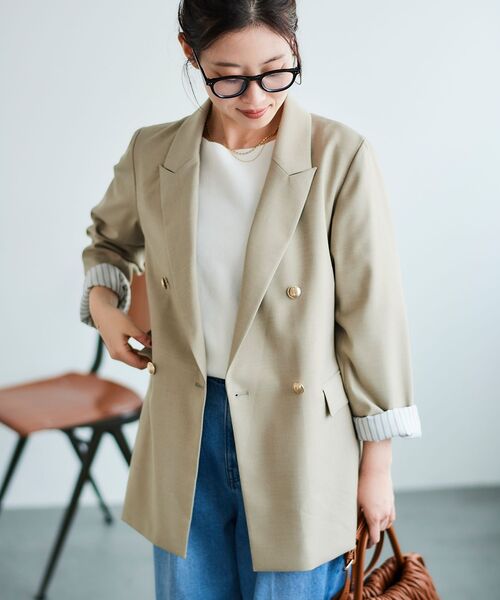 le.coeur blanc（ルクールブラン）の「《手洗い可能》ミラノリブ裾ラウンドプルオーバー（ニット/セーター・レディース・ブルー/ネイビー/ピンク/ホワイト・38）」の18枚目の写真