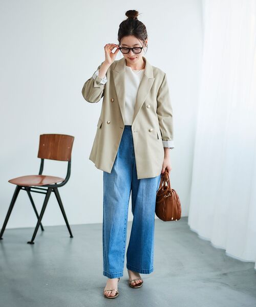 le.coeur blanc（ルクールブラン）の「《手洗い可能》ミラノリブ裾ラウンドプルオーバー（ニット/セーター・レディース・ブルー/ネイビー/ピンク/ホワイト・38）」の22枚目の写真