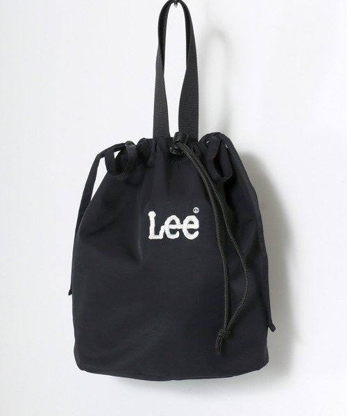 Lee(リー)の「Lee/リー ロゴ ワンポイント刺繍 ミニシャーリングリボンバッグ/巾着バッグ/トートバッグ/レディース メンズ(トートバッグ・レディース・ライトグレー/ブラック/シルバー/ライトベージュ・FREE)」の5枚目の写真