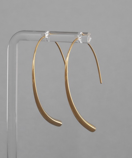 abaskdesign（アバスクデザイン）の「金属アレルギー対応 カーブラインフックピアス（ピアス（両耳用）・レディース・シルバー/ゴールド・FREE）」の11枚目の写真