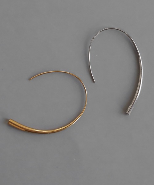 abaskdesign（アバスクデザイン）の「金属アレルギー対応 カーブラインフックピアス（ピアス（両耳用）・レディース・シルバー/ゴールド・FREE）」の16枚目の写真